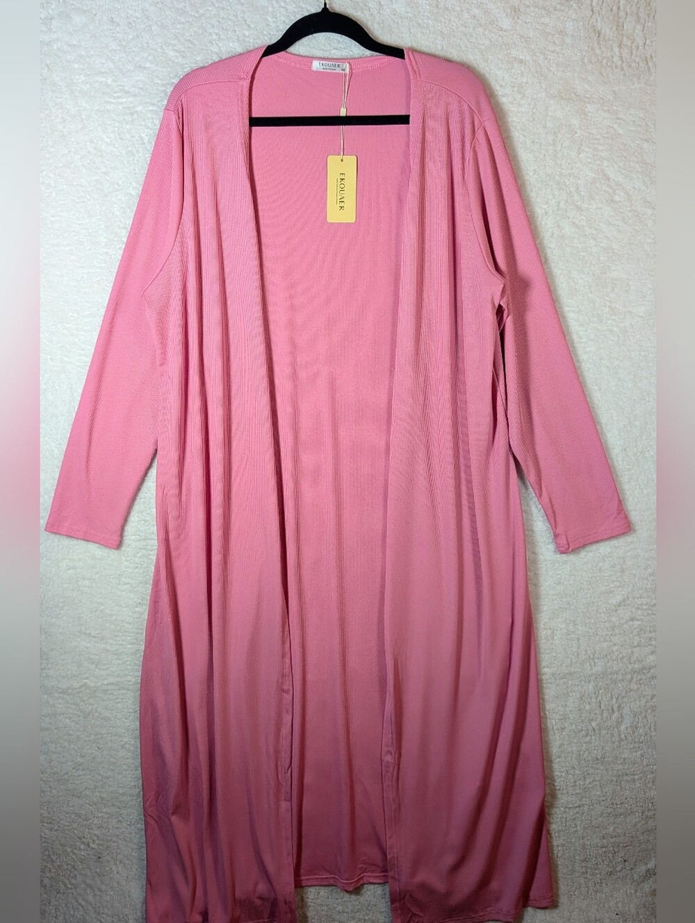 Ekouaer Bright Pink Long Sleeve Cardigan